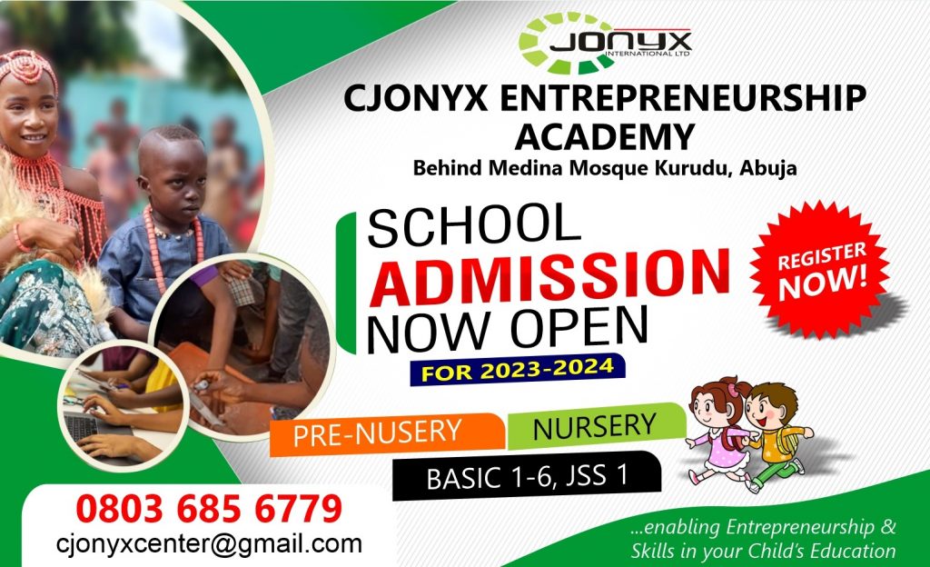 Cjonyx entrepreneurship school admission flyer